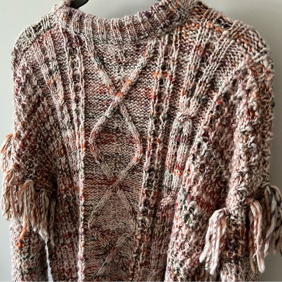 NWT Joie Chunky Knit Meghan Sweater Rose Fringe Crew Neck - Picture 12 of 16